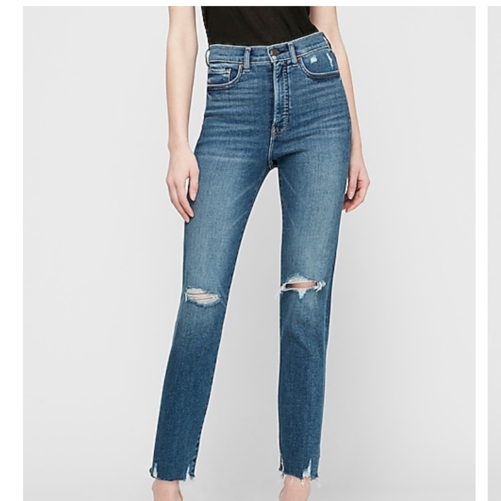 NWT Super High Waisted Express Straight Jeans